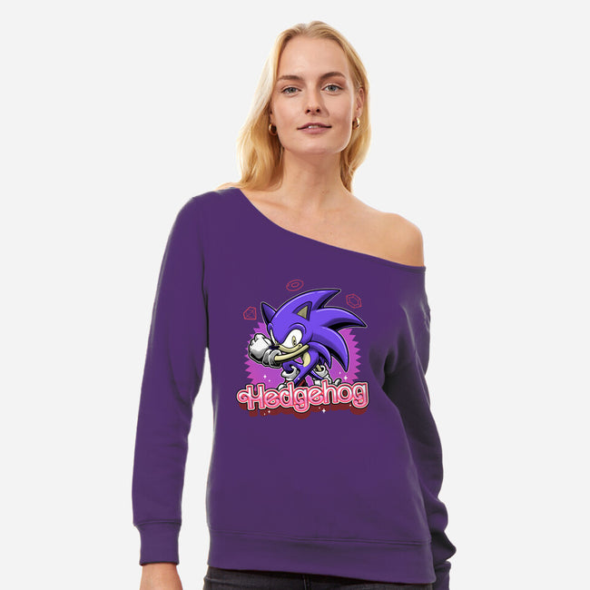 The Blue Hedgehog-Womens-Off Shoulder-Sweatshirt-Astrobot Invention