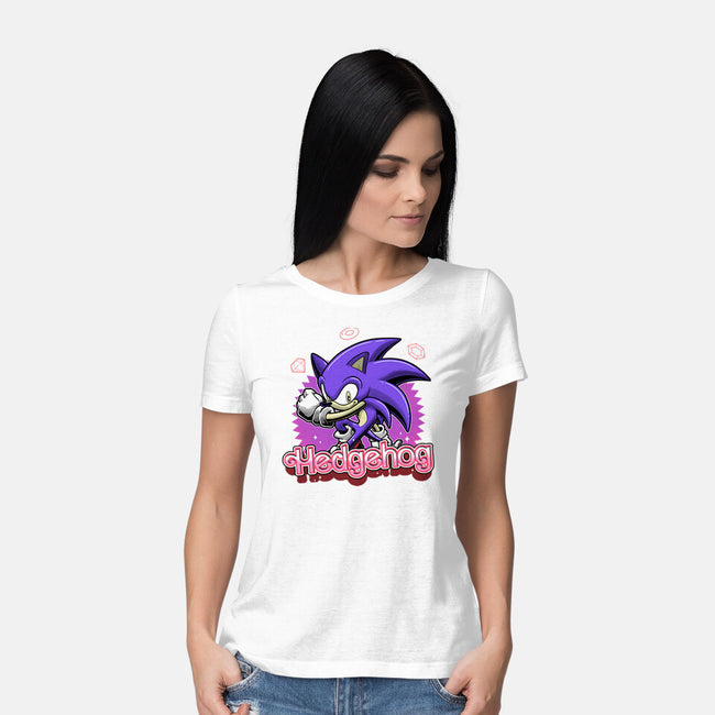 The Blue Hedgehog-Womens-Basic-Tee-Astrobot Invention