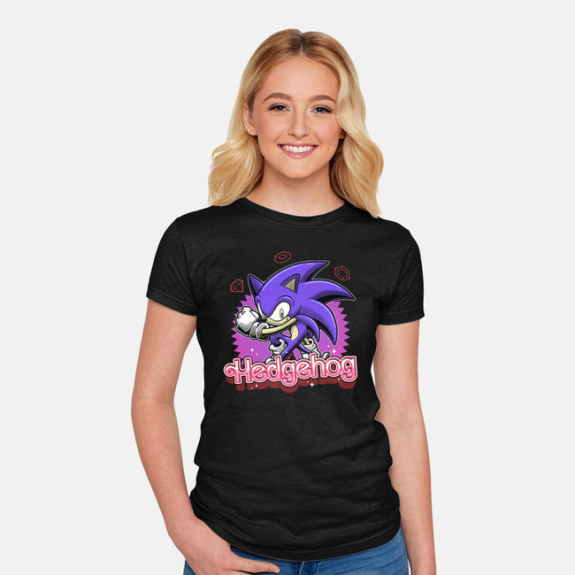 The Blue Hedgehog-Womens-Fitted-Tee-Astrobot Invention