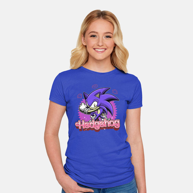 The Blue Hedgehog-Womens-Fitted-Tee-Astrobot Invention