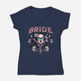 Punk Bride-Womens-V-Neck-Tee-glitchygorilla