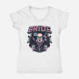 Punk Bride-Womens-V-Neck-Tee-glitchygorilla