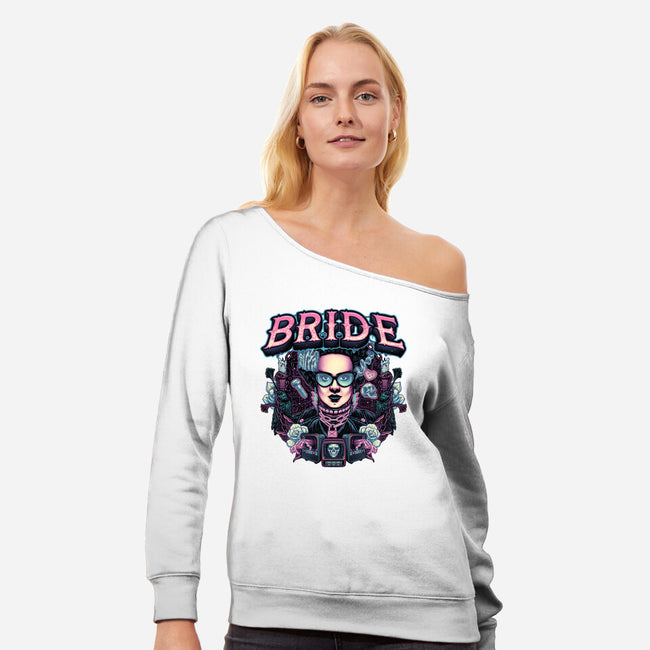 Punk Bride-Womens-Off Shoulder-Sweatshirt-glitchygorilla