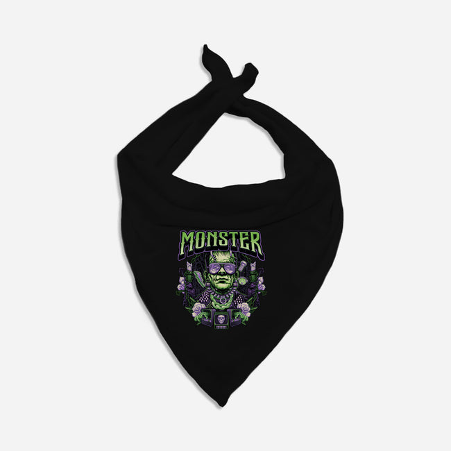 Punk Monster-Cat-Bandana-Pet Collar-glitchygorilla