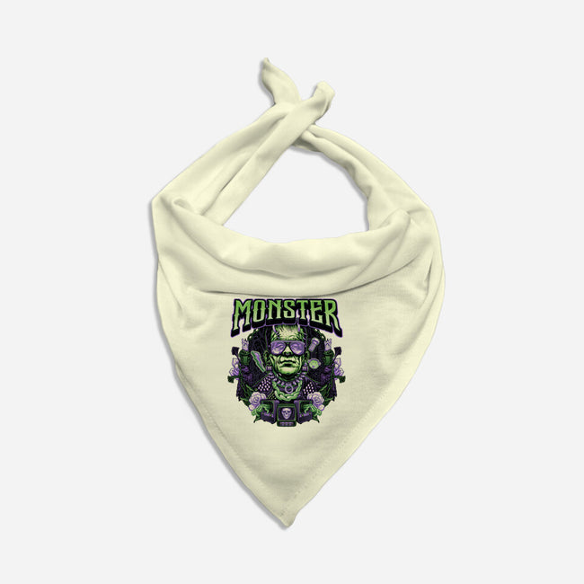 Punk Monster-Dog-Bandana-Pet Collar-glitchygorilla