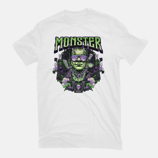 Punk Monster-Womens-Basic-Tee-glitchygorilla