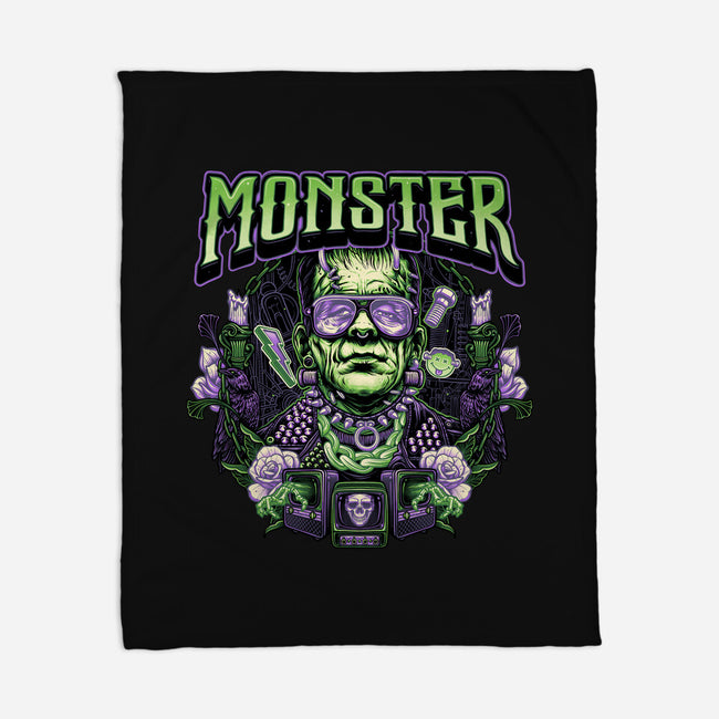 Punk Monster-None-Fleece-Blanket-glitchygorilla