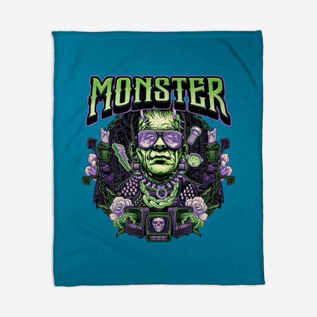 Punk Monster-None-Fleece-Blanket-glitchygorilla