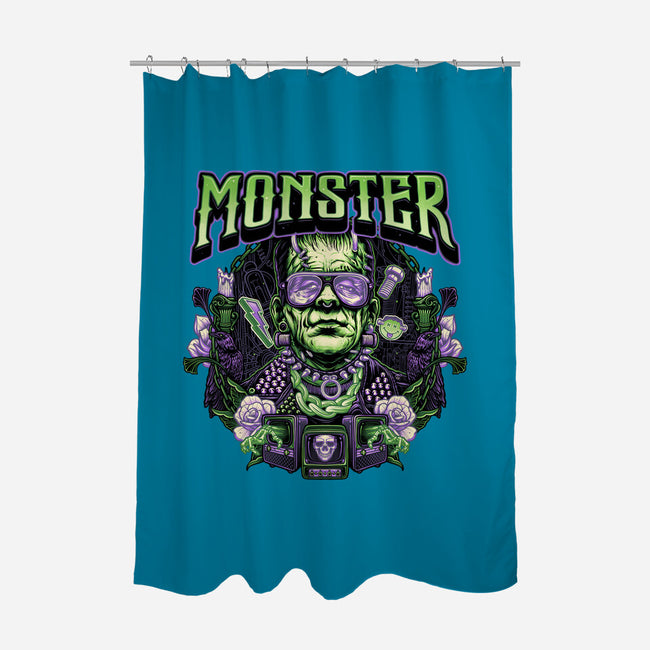 Punk Monster-None-Polyester-Shower Curtain-glitchygorilla