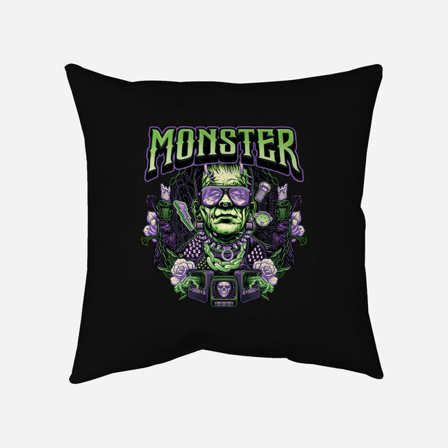 Punk Monster-None-Removable Cover-Throw Pillow-glitchygorilla