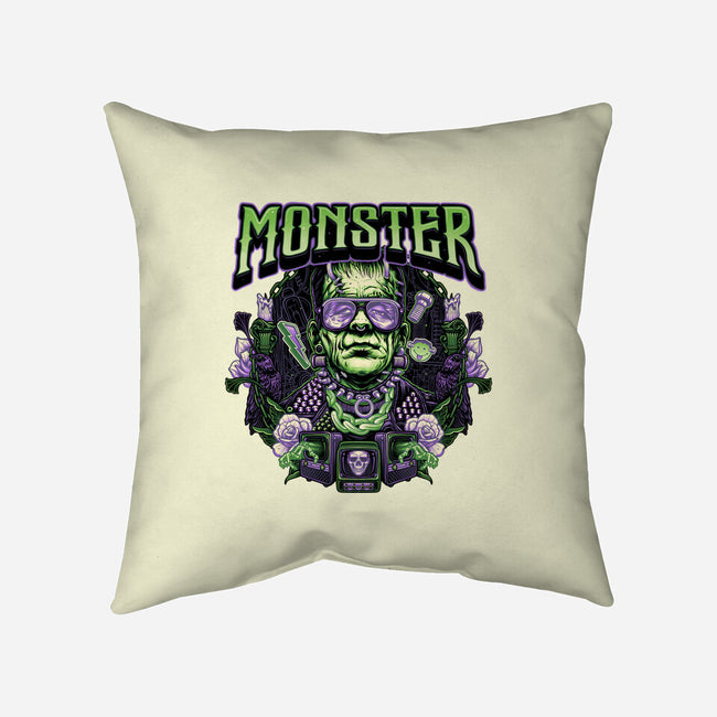 Punk Monster-None-Removable Cover-Throw Pillow-glitchygorilla