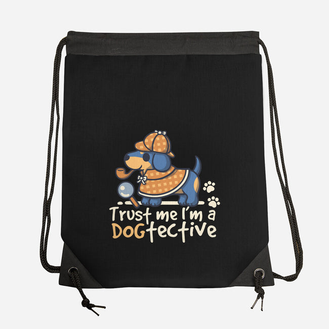 Dogtective Dachshund-None-Drawstring-Bag-NemiMakeit