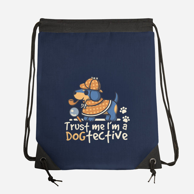 Dogtective Dachshund-None-Drawstring-Bag-NemiMakeit