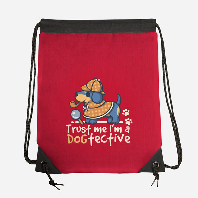 Dogtective Dachshund-None-Drawstring-Bag-NemiMakeit