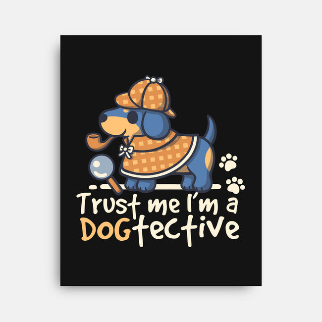 Dogtective Dachshund-None-Stretched-Canvas-NemiMakeit