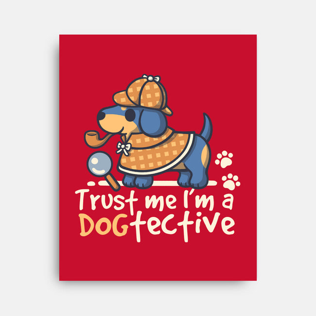 Dogtective Dachshund-None-Stretched-Canvas-NemiMakeit