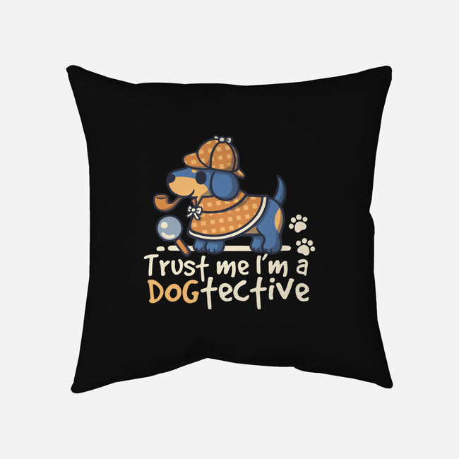 Dogtective Dachshund-None-Non-Removable Cover w Insert-Throw Pillow-NemiMakeit