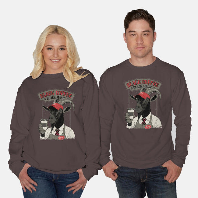 Black Coffee Barista-Unisex-Crew Neck-Sweatshirt-Hafaell