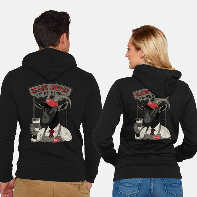 Black Coffee Barista-Unisex-Zip-Up-Sweatshirt-Hafaell