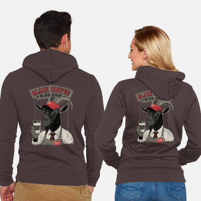 Black Coffee Barista-Unisex-Zip-Up-Sweatshirt-Hafaell