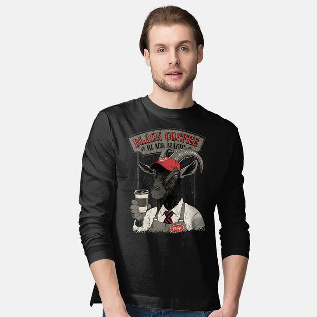 Black Coffee Barista-Mens-Long Sleeved-Tee-Hafaell