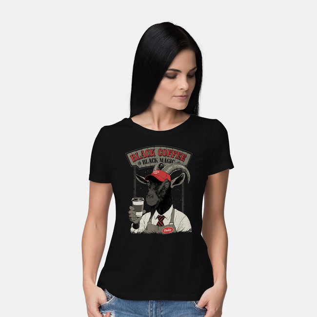 Black Coffee Barista-Womens-Basic-Tee-Hafaell