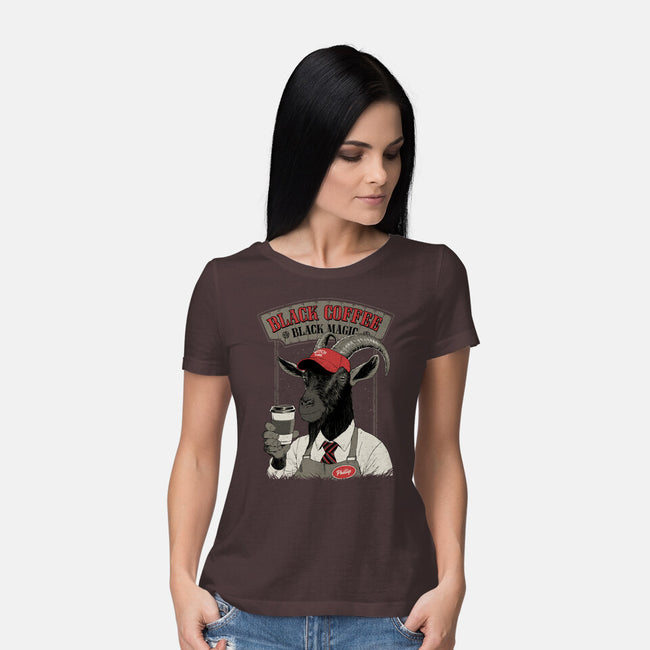 Black Coffee Barista-Womens-Basic-Tee-Hafaell