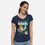 Mak-O's Cereal-Womens-V-Neck-Tee-Aarons Art Room