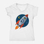 Space Beagle-Womens-V-Neck-Tee-erion_designs