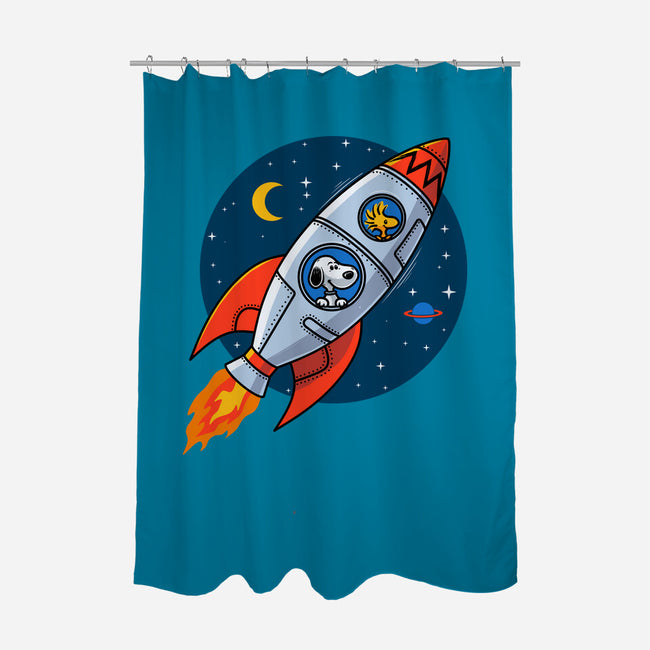 Space Beagle-None-Polyester-Shower Curtain-erion_designs