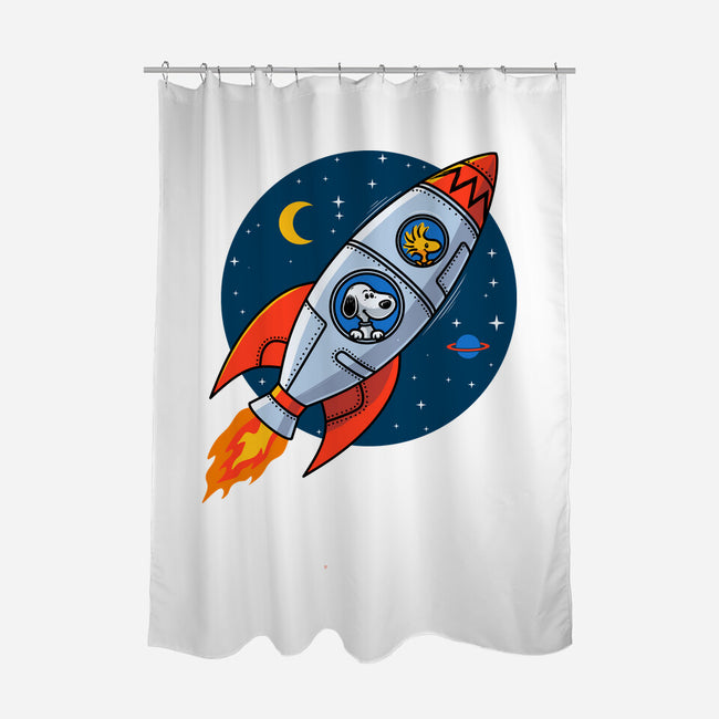 Space Beagle-None-Polyester-Shower Curtain-erion_designs