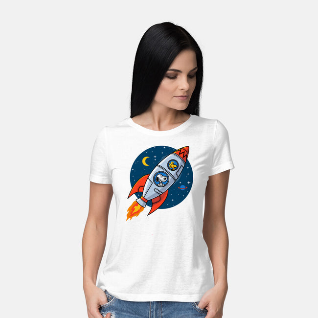 Space Beagle-Womens-Basic-Tee-erion_designs