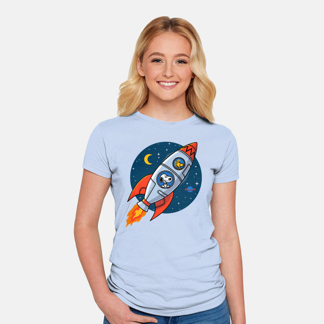 Space Beagle-Womens-Fitted-Tee-erion_designs