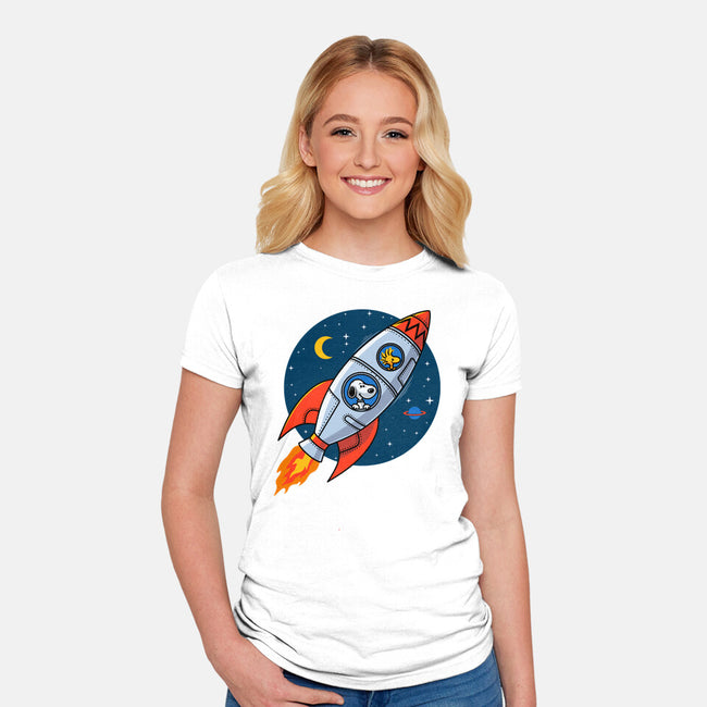 Space Beagle-Womens-Fitted-Tee-erion_designs