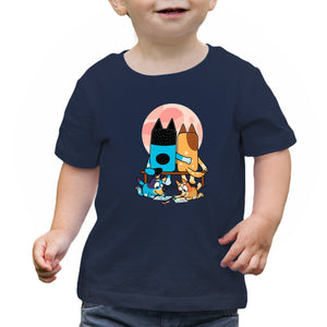 Heelers Gazing At The Moon