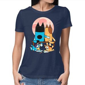 Heelers Gazing At The Moon