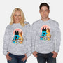 Heelers Gazing At The Moon-Unisex-Crew Neck-Sweatshirt-jasesa