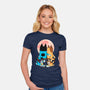 Heelers Gazing At The Moon-Womens-Fitted-Tee-jasesa