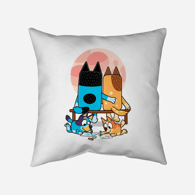 Heelers Gazing At The Moon-None-Removable Cover-Throw Pillow-jasesa