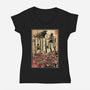 The King Of Monsters In Maria's Wall-Womens-V-Neck-Tee-DrMonekers