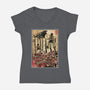 The King Of Monsters In Maria's Wall-Womens-V-Neck-Tee-DrMonekers