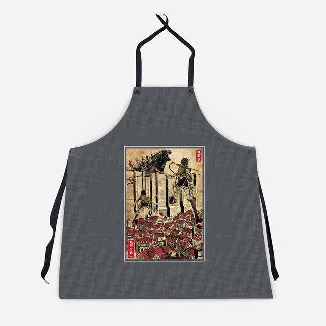 The King Of Monsters In Maria's Wall-Unisex-Kitchen-Apron-DrMonekers