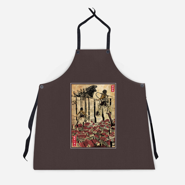 The King Of Monsters In Maria's Wall-Unisex-Kitchen-Apron-DrMonekers