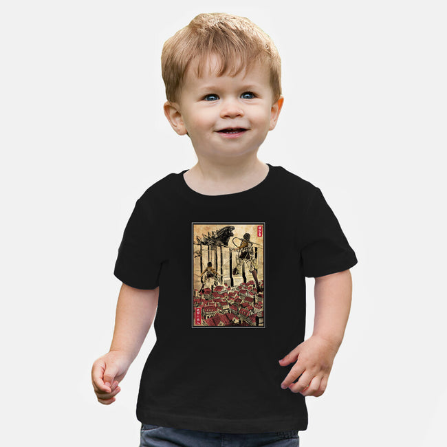 The King Of Monsters In Maria's Wall-Baby-Basic-Tee-DrMonekers