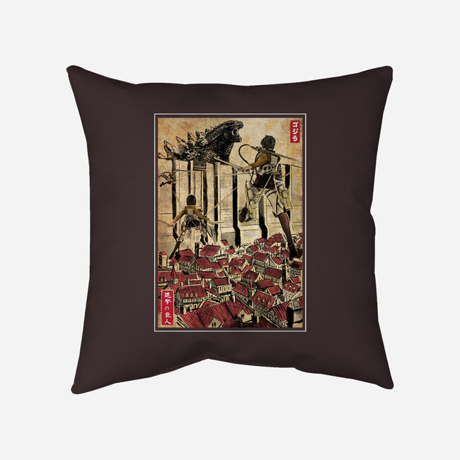 The King Of Monsters In Maria's Wall-None-Removable Cover w Insert-Throw Pillow-DrMonekers