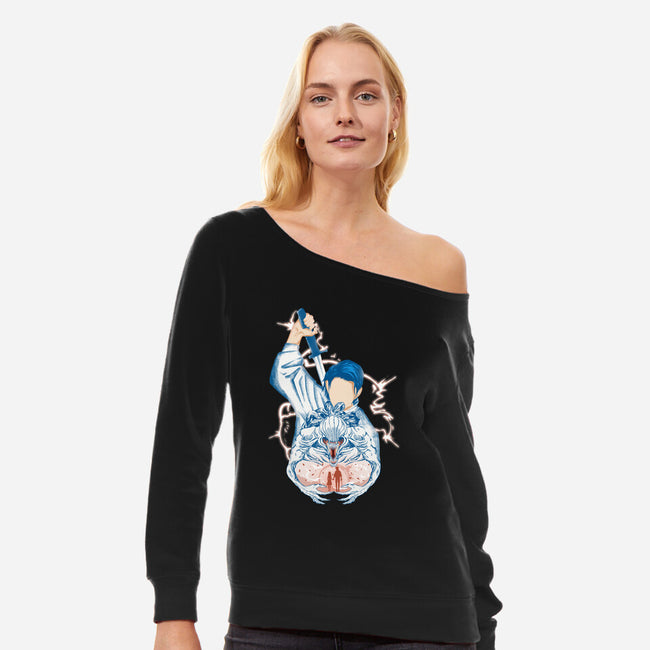 Yuta Okkotsu-Womens-Off Shoulder-Sweatshirt-Afire