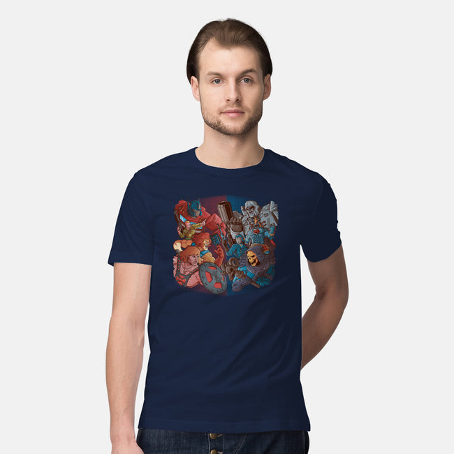 Cartoon Clash-Mens-Premium-Tee-Skullpy