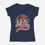 Don't Panic 42-Womens-V-Neck-Tee-DrMonekers