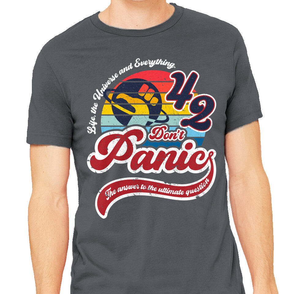 Don't Panic 42-Mens-Heavyweight-Tee-DrMonekers by TeeFury