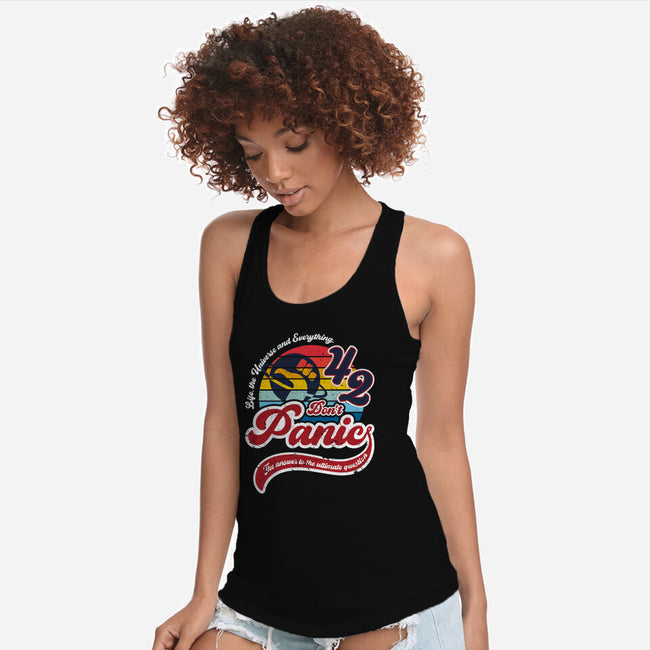 Don't Panic 42-Womens-Racerback-Tank-DrMonekers